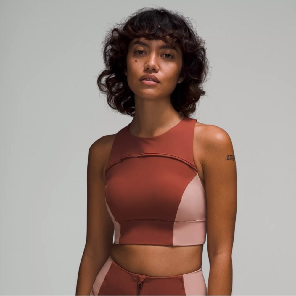lululemon athletica Women’s Rust and Blush Colorblock Sports Bra